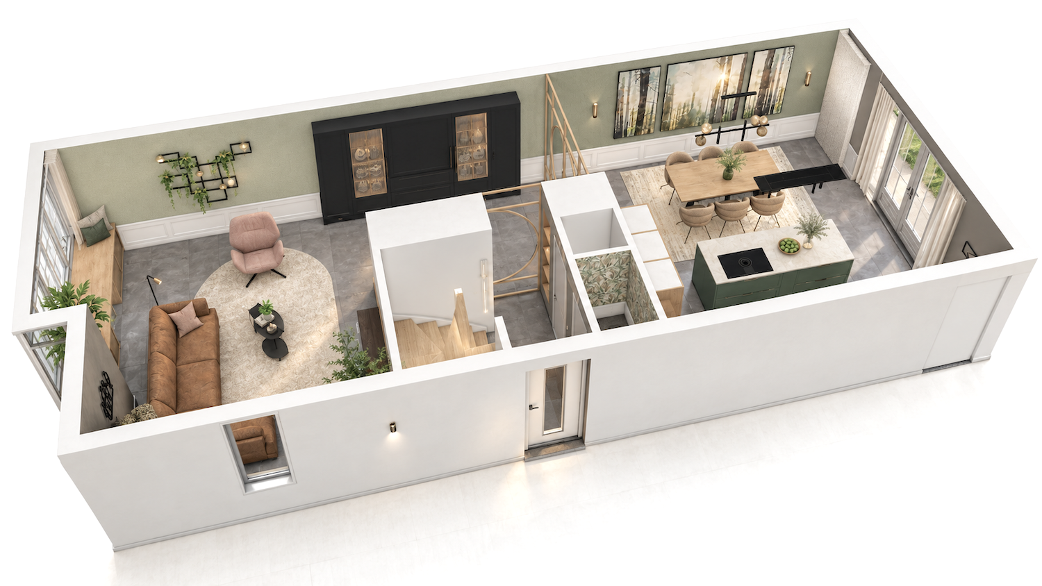 Compleet interieur ontwerp begane grond_Vleuterweide