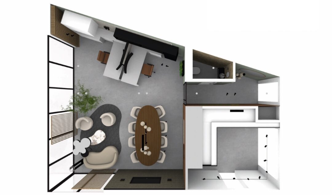 project interieurontwerp uitbouw t.b.v. kantoor van Helemaal Hildy