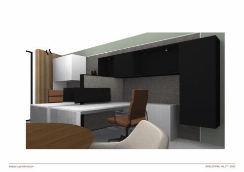 projectinterieurontwerp uitbouw t.b.v. kantoor van Helemaal Hildy
