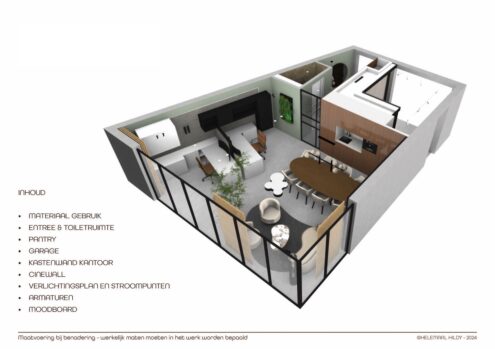 projectinterieurontwerp uitbouw t.b.v. kantoor van Helemaal Hildy